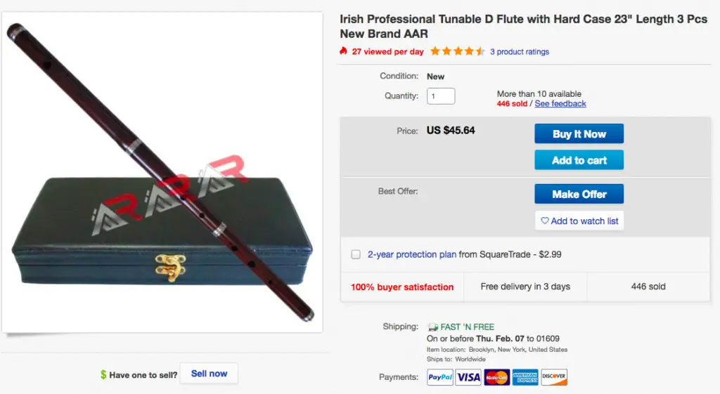 Cheap eBay Irish flute for sale