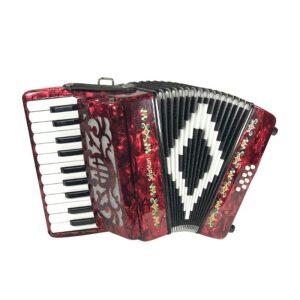  SofiaMari SM2208 Mini Traveler Accordion Package including a Backpack Gig Bag and Shoulder Straps (Red Pearl)